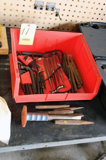 LOT CONSISTING OF: punches, chisels, & allen wrenches  (Located at: Emco Wh