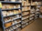 LOT OF FASTENERS, proprietary to aviation industry, on (4) shelving units, shelving included