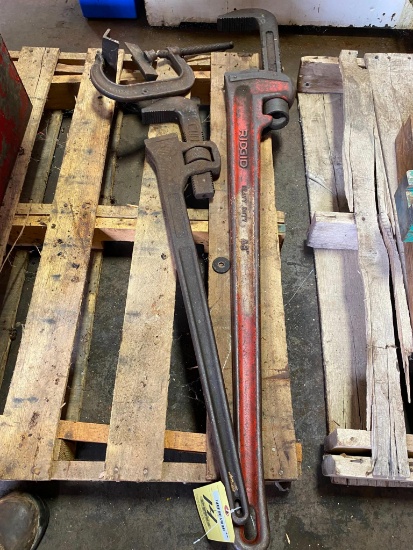 LOT OF PIPE WRENCHES, RIDGID: (1) 48" & (1) 36" (Located at: P & M Machine, Private Road 3463,