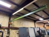 WALL MOUNTED JIB CRANE, w/ Budget 1 T. elec. chain hoist, approx. 18' reach (Located at: P & M