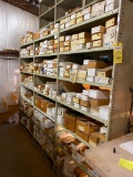LOT OF FASTENERS, proprietary to aviation industry, on (3) shelving units, shelving included