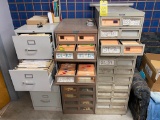 LOT OF METAL CABINETS & DOCUMENTS: (2) cabinets, w/ microfiche film & (1) file cabinet, w/ various
