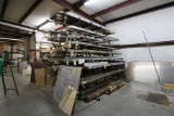 LOT OF ALUMINUM & 17-4 S.S. INVENTORY, W /DOUBLE CANTILVER STEEL RACK, 10'W BASE x 10' HT., Sample