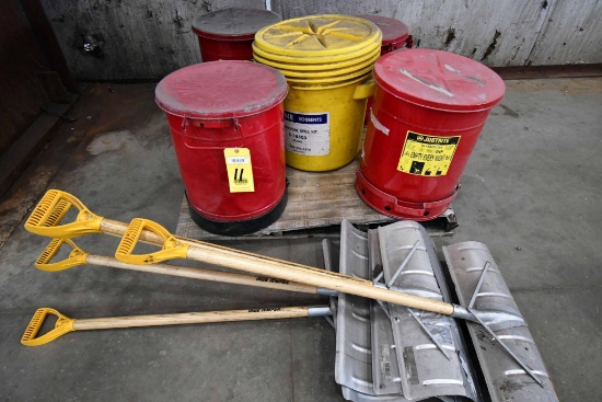 LOT CONSISTING OF: waste cans, spill kit, snow shovels