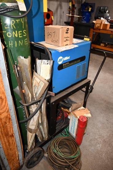 TIG WELDER, MILLER MDL. ECONOTIG, on rolling cart, w/ Argon tank, S/N KJ (Located at: Jones Machine