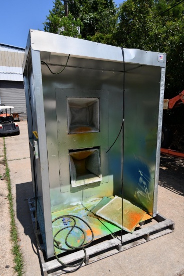 OPEN SIDE SPRAY BOOTH, approx 4' x 8', rear draft, w/ blower motor (Located at: Jetstream, 4133