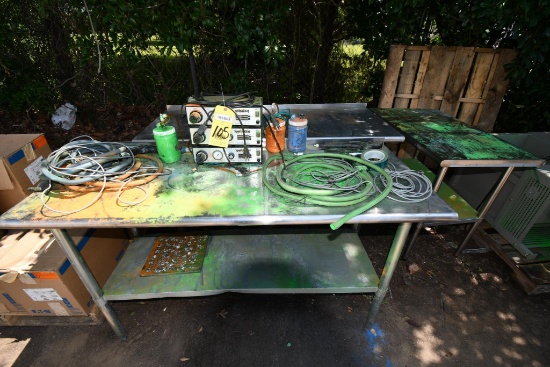 LOT OF POWDER COATING SYSTEMS, CONTROLS & GUNS, SPECTRACOAT MDL. ES-01, includes stainless tables