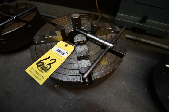 LATHE CHUCK, BISON, 12", 4-jaw (Located at: Jones Machine Company, 5710 Brittmoore, Houston, TX