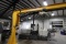 PEDESTAL JIB CRANE, HANDELING SYSTEMS INTL. 1 T. CAP., w/ Coffing electric chain hoist