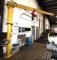CUSTOM PEDESTAL JIB CRANE, 1/2 T. CAP., w/ 1/2 T. electric chain hoist