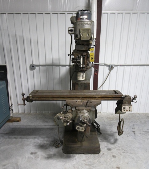MILLING MACHINE, BRIDGEPORT SERIES 1, 2-J head, 9" x 48" 3-way pwr. feed, 2 HP