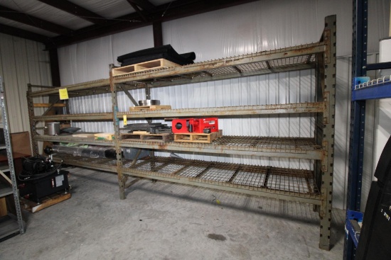LOT OF PALLET RACK SECTIONS (2), 10' x 3' x 8', w/ mesh inserts