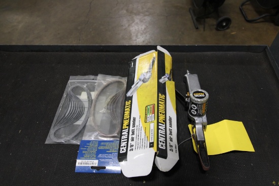AIR BELT SANDER, CENTRAL PNEUMATIC, 3/8"