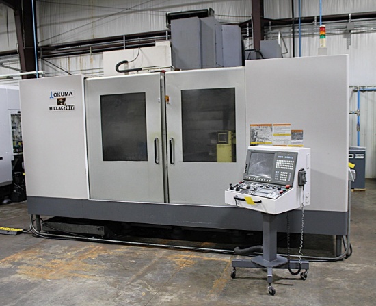 4-AXIS VERTICAL MACHINING CENTER, OKUMA MILLAC MDL. 761V, Mfg. 2007, OSP-2P200M CNC control, 70.87"