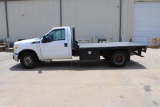 2011 FORD F-350 FLAT BED TRUCK, dually, gasoline, auto. trasmission, 11' bed, VIN: 1FDRF3G68BEB96623
