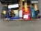 LOT OF PNUEMATIC TOOLS & ACCESSORIES: pneumatic bandsaw, pneumatic filters, pistol grip grease gun,