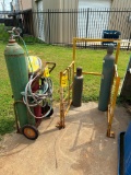 TORCH CART, w/ spare Profax hose, unused, metal cylinder enclosure