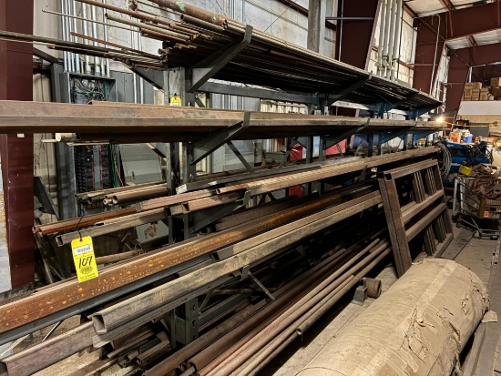 LOT OF RAW MATERIAL: round bar, flat stock, tube & pipe, assorted