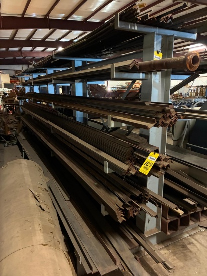 LOT OF RAW MATERIAL: flat stock, 1-1/2" angle iron & 2" angle iron, assorted