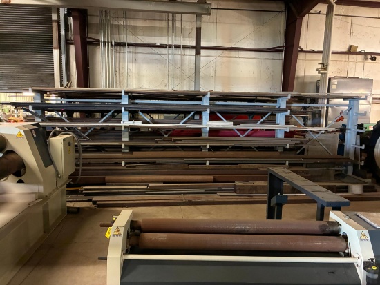DOUBLE SIDED CANTILEVER RACK, approx. 18'L. x 7' ht. x 14" arms (one week delayed removal)