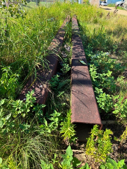 LOT OF RAW MATERIAL: (2) box tubing, approx. 12" x 40' L.