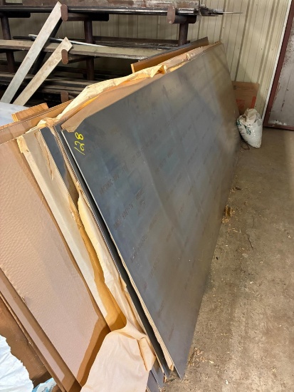 LOT OF RAW MATERIAL: assorted stainless steel sheets, 4' x 10' (8), 4' x 8' (5) with various drops,