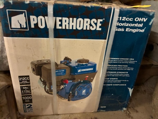 HORIZONTAL GAS ENGINE, POWER HORSE, 212 cc, unused in box