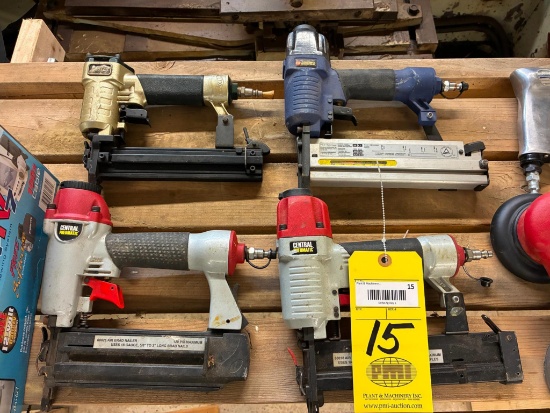 LOT OF 18-GAUGE PNEUMATIC BRAD NAILERS: (2) Central Pneumatic Mdl. 68021, (1) Campbell Hausfeld Mdl.