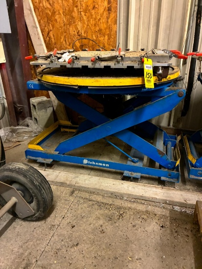 PNEUMATIC SCISSOR LIFT TABLE/PALLET POSITIONER, EZ LOADER, MDL. EZ30, 300-lb. cap., approx. 42"