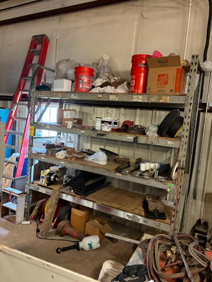 LOT OF PALLET RACK: (1 section) 30" D x 9' H x 8' beams, (1) Nexel wire rack, 4' L. x 2' dp. x 6'