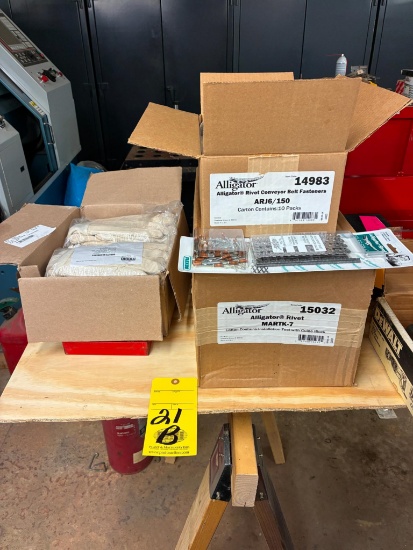 LOT CONSISTING OF: Magid cotton/rayon work gloves, (10 packages) Alligator Rivet conveyor belt