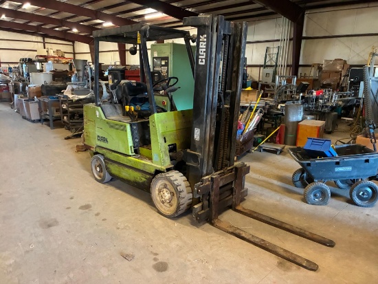 FORKLIFT, CLARK MDL. GCX25, 5,000-LB CAP., LPG, triple stage mast, side shift, cushion tires, 48"