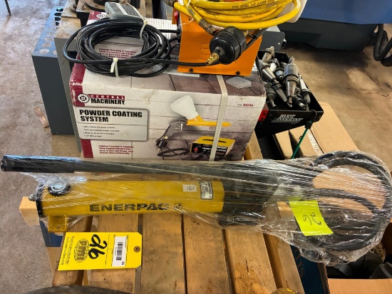 HYDRAULIC HAND PUMP, ENERPAC MDL. P-392, appears to be unused