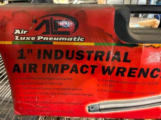 PNEUMATIC IMPACT WRENCH, AIR LUXE PNEUMATIC MDL. 31414L, 1" drive, unused