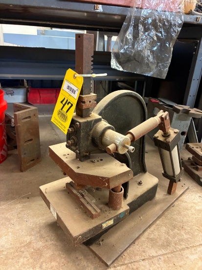 ARBOR PRESS, MDL. AZ329A. w/ pneumatic cylinder assist, 2 T. cap.