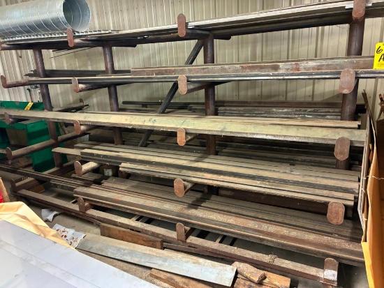LOT OF PRESS BRAKE DIES, assorted w/ flat stock (on one side of rack)