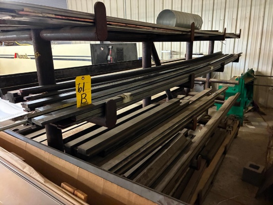 LOT OF PRESS BRAKE DIES, assorted w/ flat stock (on one side of rack)