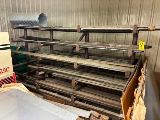 FABRICATED MATERIAL RACK, approx. 11' x 6', w/18" arms (one week delayed removal)