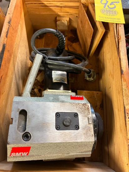 4th-AXIS ROTARY INDEXING HEAD, SMW MDL. RT-5C1, w/ CMC servo motor, Mdl. ME3528-284F
