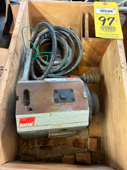 4th AXIS ROTARY INDEXING HEAD, SMW MDL. RT-5C1, w/ CMC servo motor, Mdl. ME3528-284F