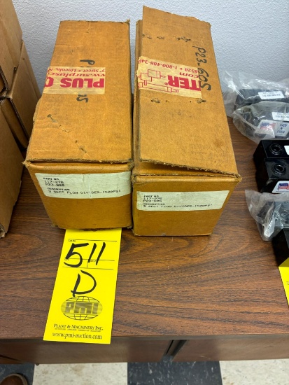 LOT OF 3-SECTION FLOW DIVIDERS (2), P/N 117-276_P23-60S, unused in box