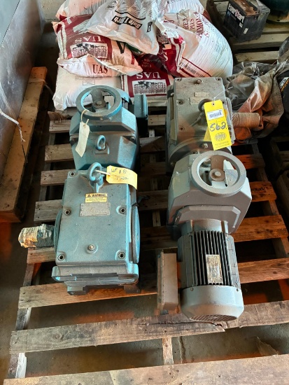 LOT OF GEAR BOXES: (1) Sew-Eurodrive Mdl. S82D934BDT100l6, w/ 2 HP motor & (1) Applied Industrial