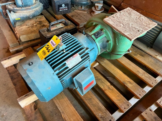 ELECTRIC PUMP, LEWIS PUMPS MDL. R-1475-15-4L, 1120 GPM, 30', 1750 RPM, S/N 50672, w/ Reliance