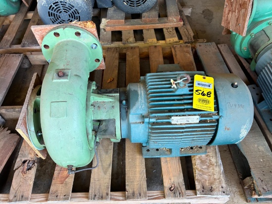 ELECTRIC PUMP, LEWIS PUMPS MDL. GR-1465-15-4, 1260 GPM, 28', 1750 RPM, S/N 53948 w/ Reliance