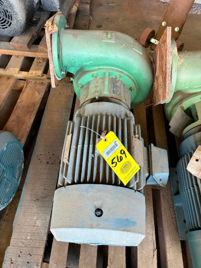 ELECTRIC PUMP, LEWIS PUMPS MDL. GR-1465-15-4LH, 1120 GPM, 28', 1750 RPM, w/ Reliance Electric, 15 HP