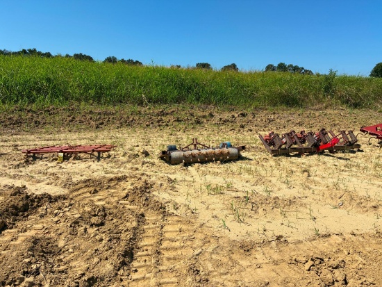 LOT CONSISTING OF: (1) clod buster, (1) row pegger, (1) fabricated rolling cultivator