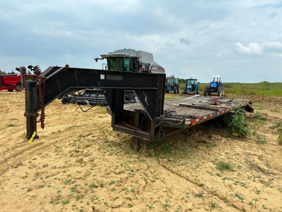 GOOSENECK UTILITY TRAILER, 1992, approx. 24' total length w/ 6' dovetail, wood deck, tandem axle,