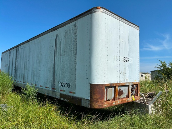 BOX VAN, FRUEHAUF CORP. MDL. FBZ9-F2-45, 1988, VIN: 1H2VO4521JE001810 (Note: Yard use only, no