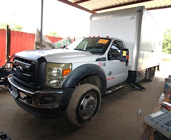 TRUCK, FORD F-550, Mfg. 2016, w/ 16' x 9' x 8' supreme dry van body (Mfg. 4/2016), w/ camera