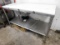 Stainless Table W/plastic Top 58'' X 24''
